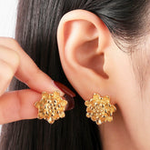 Lotus Earring - 18 K Gold Plated