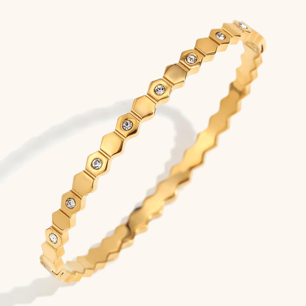 Aura Stone Bracelet - 18 K Gold Plated