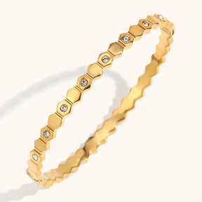 Aura Stone Bracelet - 18 K Gold Plated