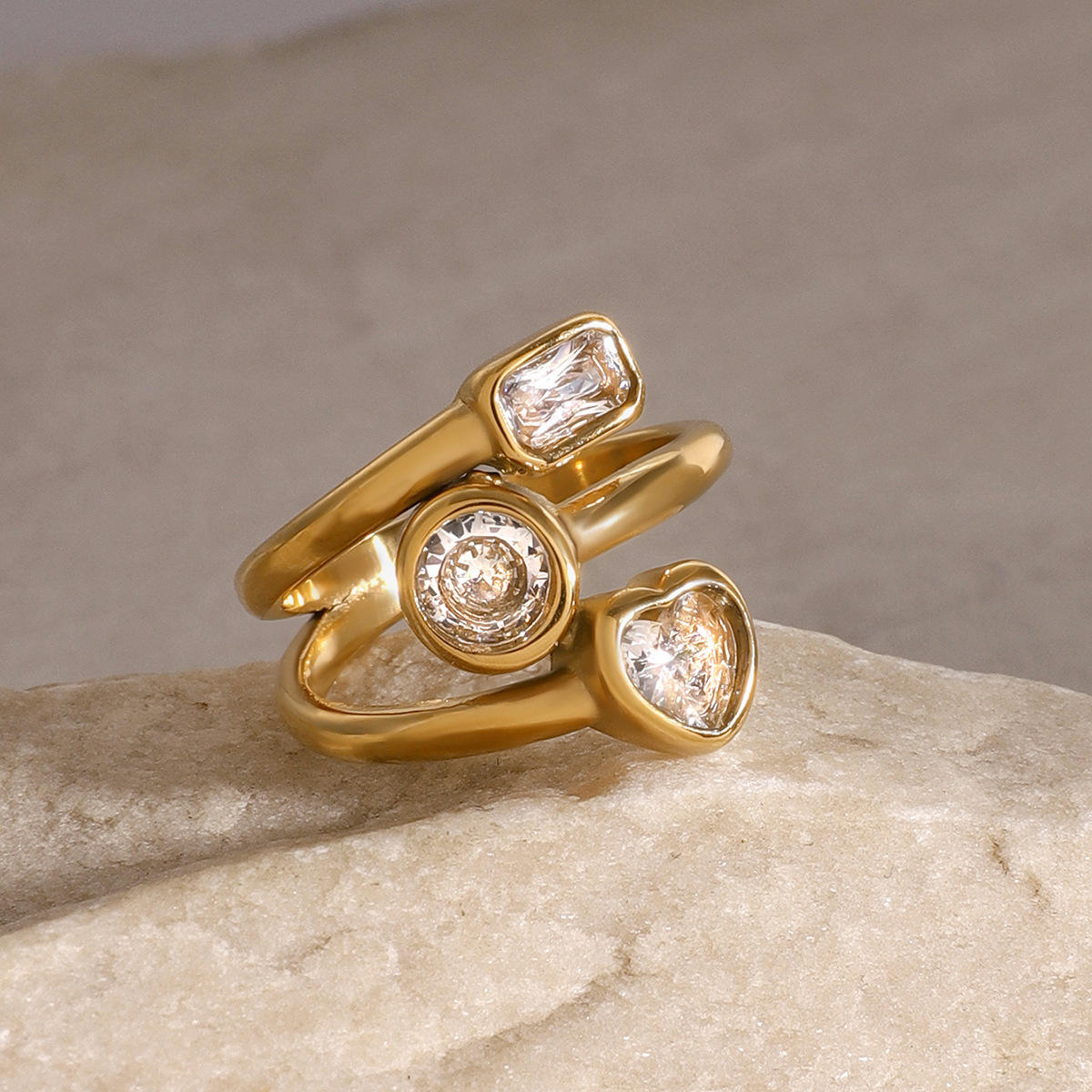 Trinity Ring - 18 K Gold Plated