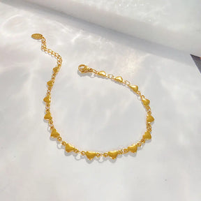 Golden Heart Anklet- 18 K Gold Plated