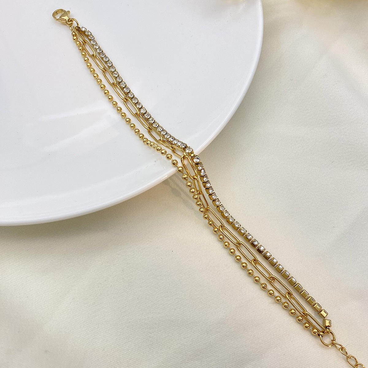 Triple Charm Bracelet - 18 K Gold Plated