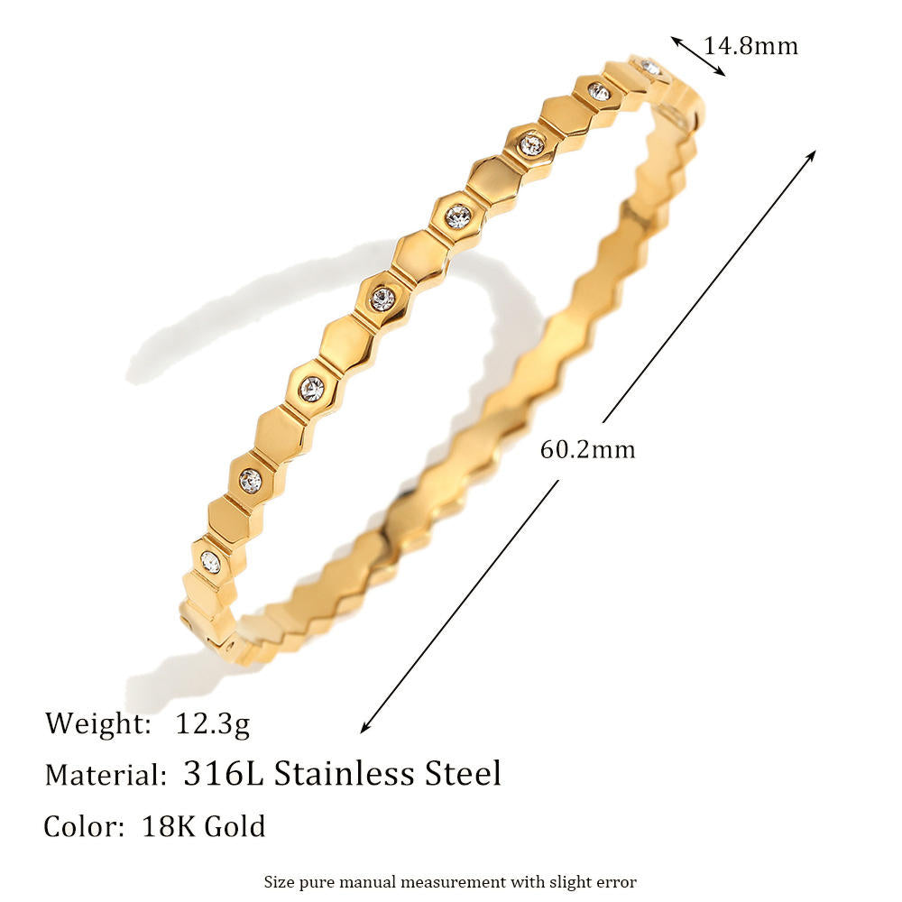 Aura Stone Bracelet - 18 K Gold Plated