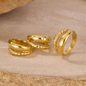 Elan Twist Ring - 18 K Gold Plated