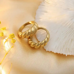 Luna Croissant Band Ring - 18 K Gold Plated