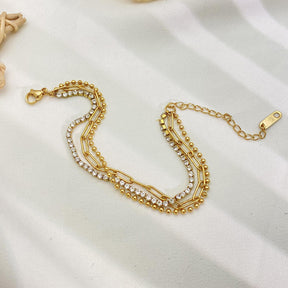 Triple Charm Bracelet - 18 K Gold Plated