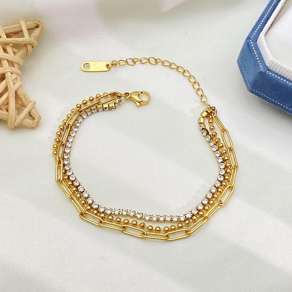 Triple Charm Bracelet - 18 K Gold Plated
