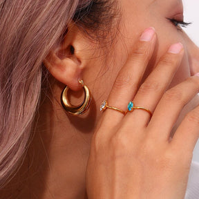 Moonarc Earring - 18 K Gold Plated