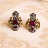 Rajhansa Dual-Tone Stud Earrings