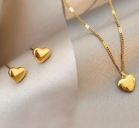 Little Heart Pendant Set - 18 K Gold Plated