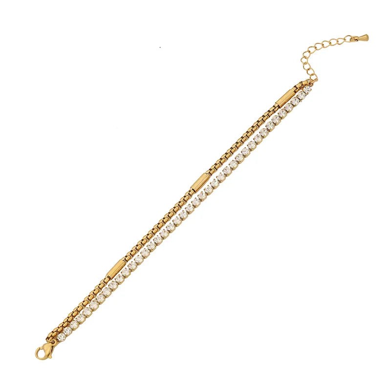 Tennis Charm Bracelet – 18K Gold Plated