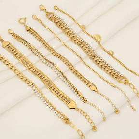 Tennis Charm Bracelet – 18K Gold Plated