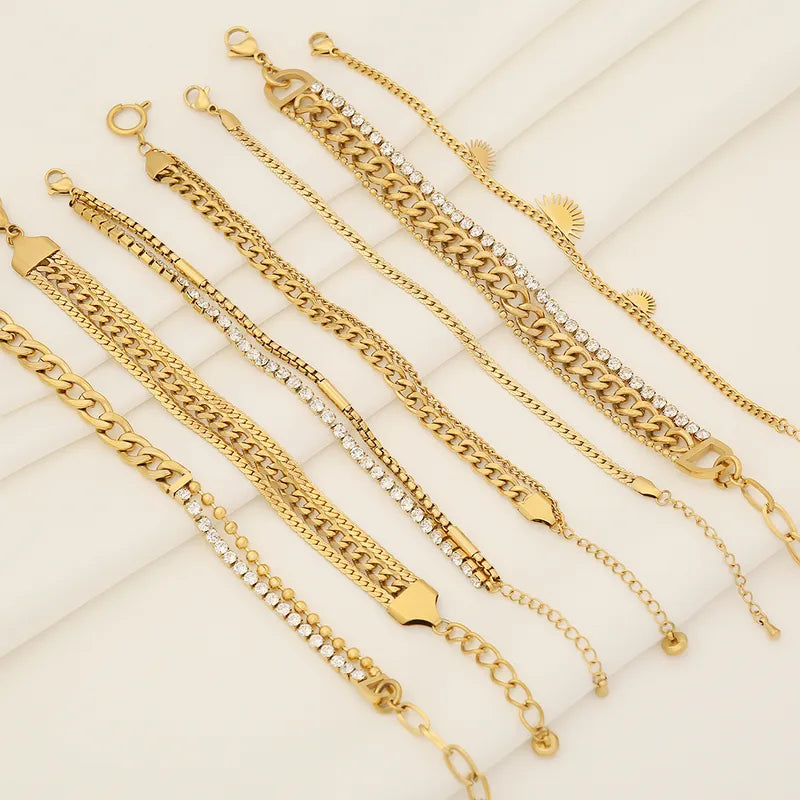 Tennis Charm Bracelet – 18K Gold Plated