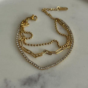 Triple Charm Bracelet - 18 K Gold Plated