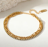 Triple Charm Bracelet - 18 K Gold Plated
