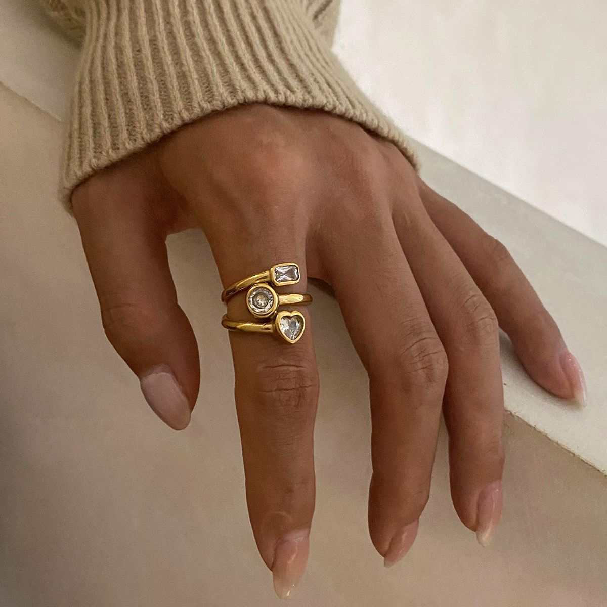 Trinity Ring - 18 K Gold Plated