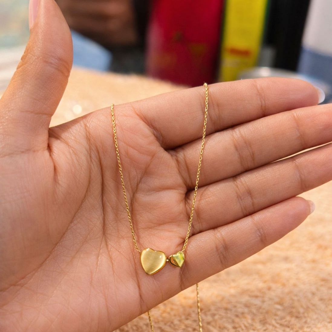 Double Love Neckpiece - 18 K Rose Gold Plated