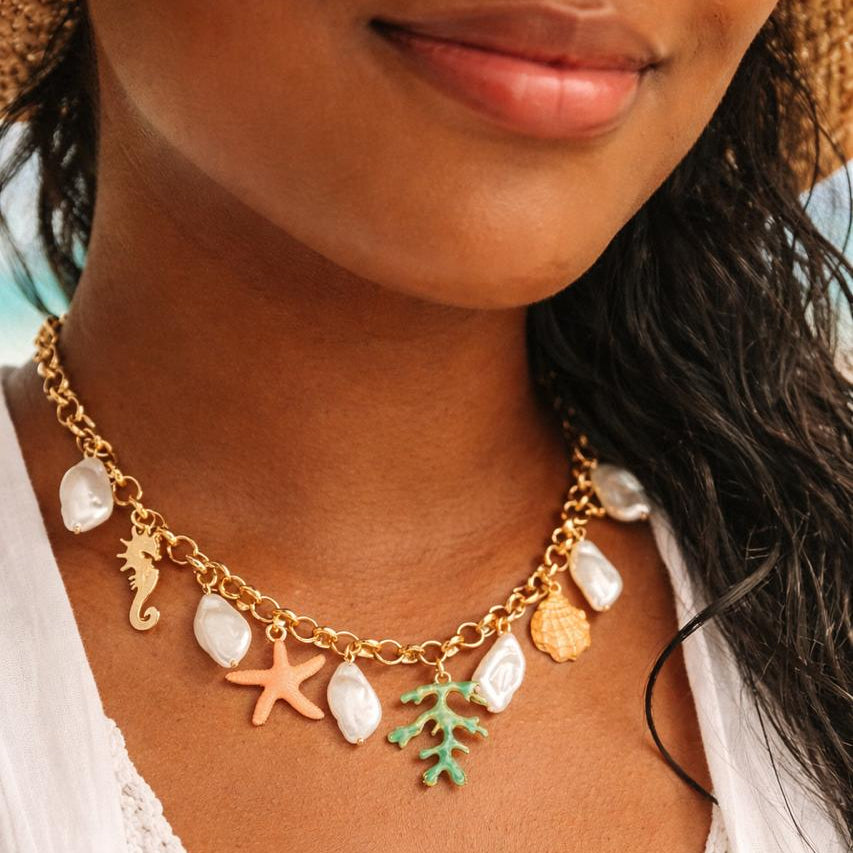 Love by the Sea Neckpiece – 18K Gold Plated