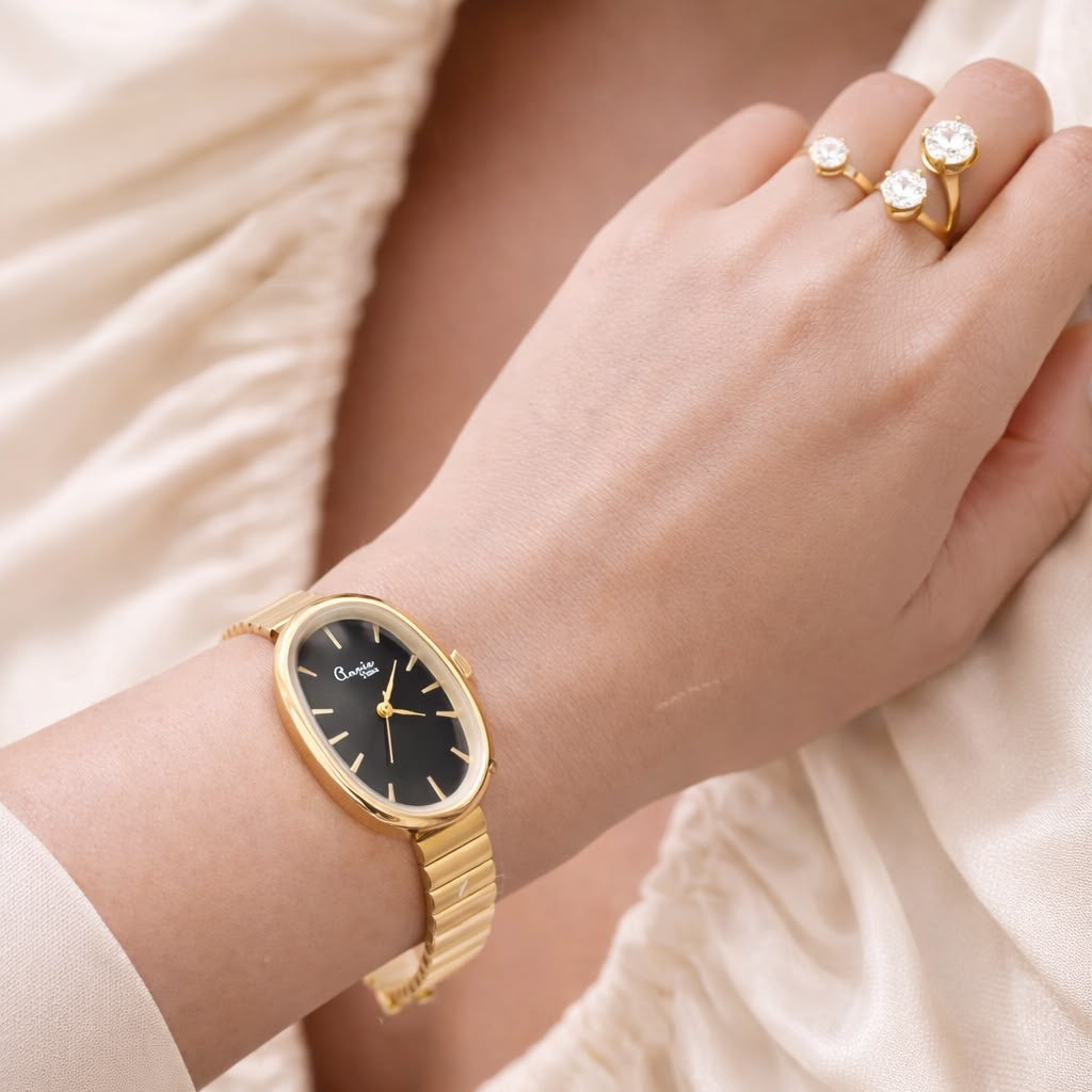 Soft Opal Watch - 18 K Gold Plated
